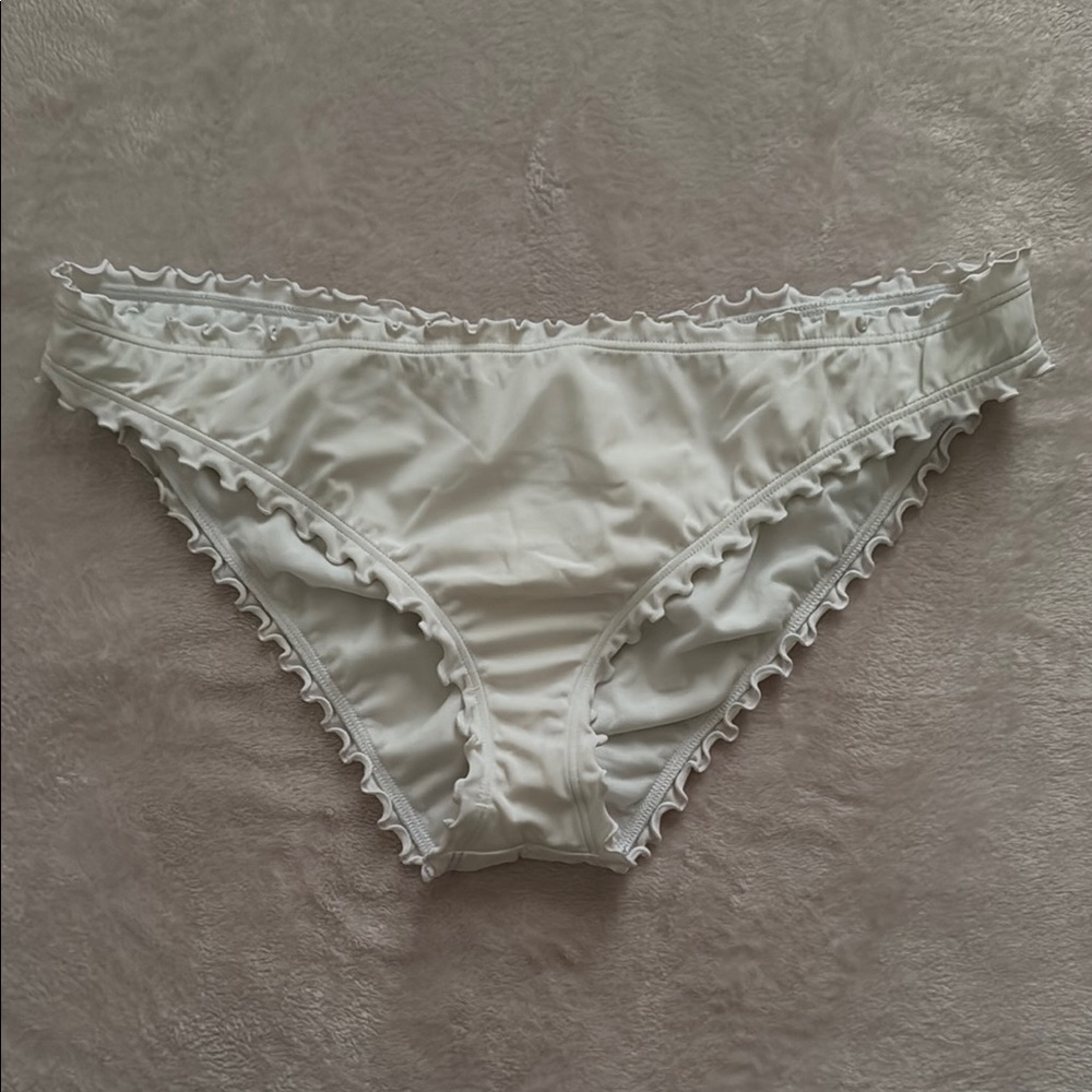 Shade & Shore White Ruffled Bikini Bottom